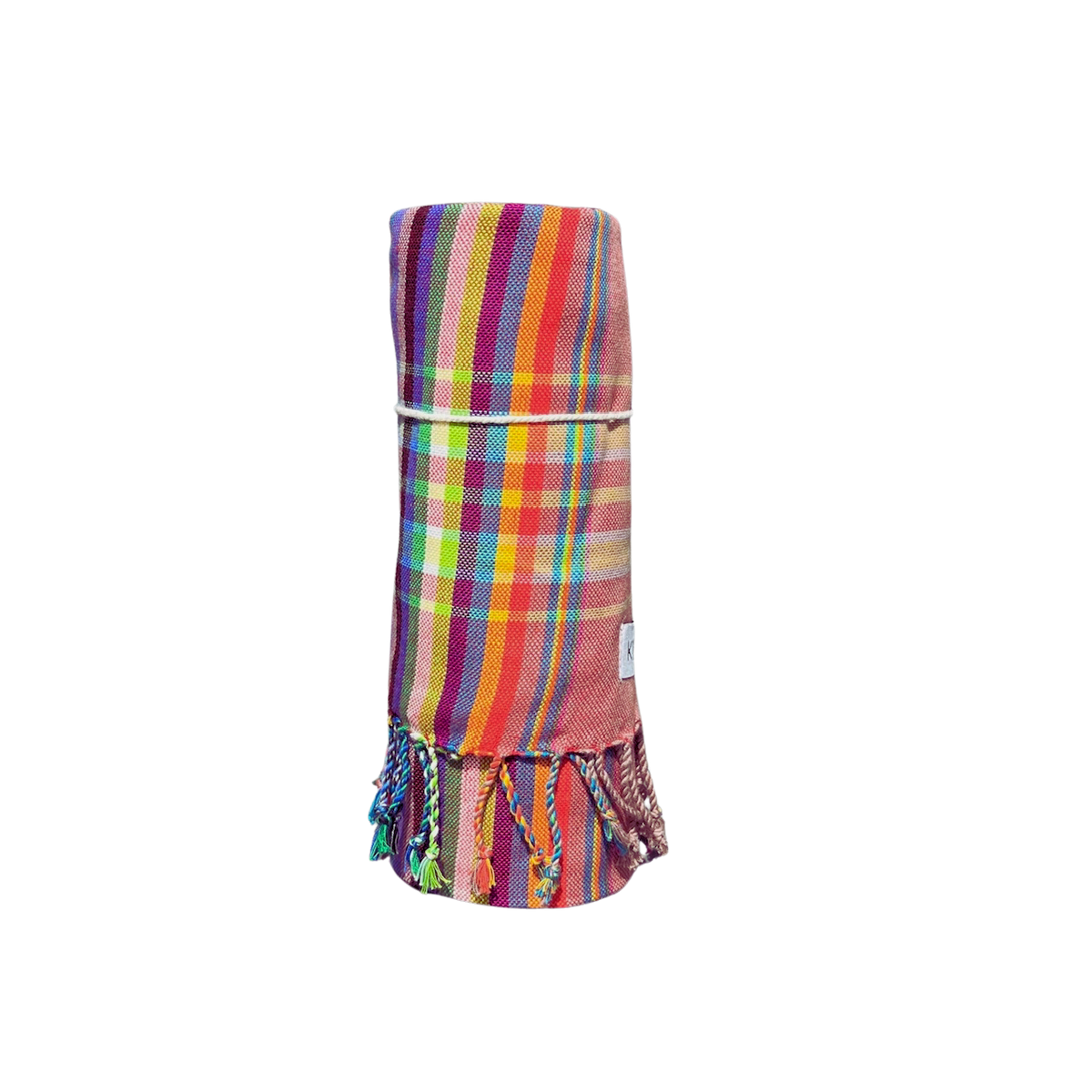 Kikoi Tuch Baumwolle Sunset Red Multistripe