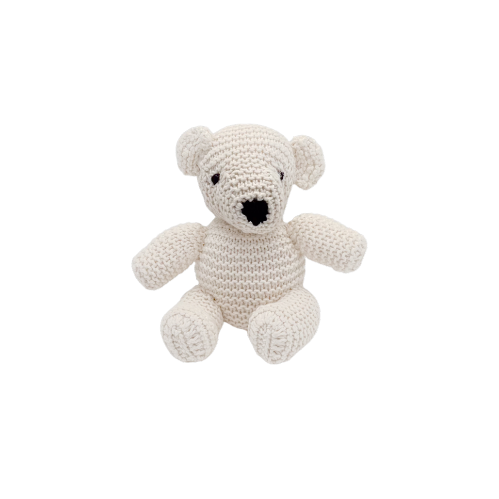 Bär Harlequin Bio-Baumwolle Small Cream Kuscheltier Bundu Garter