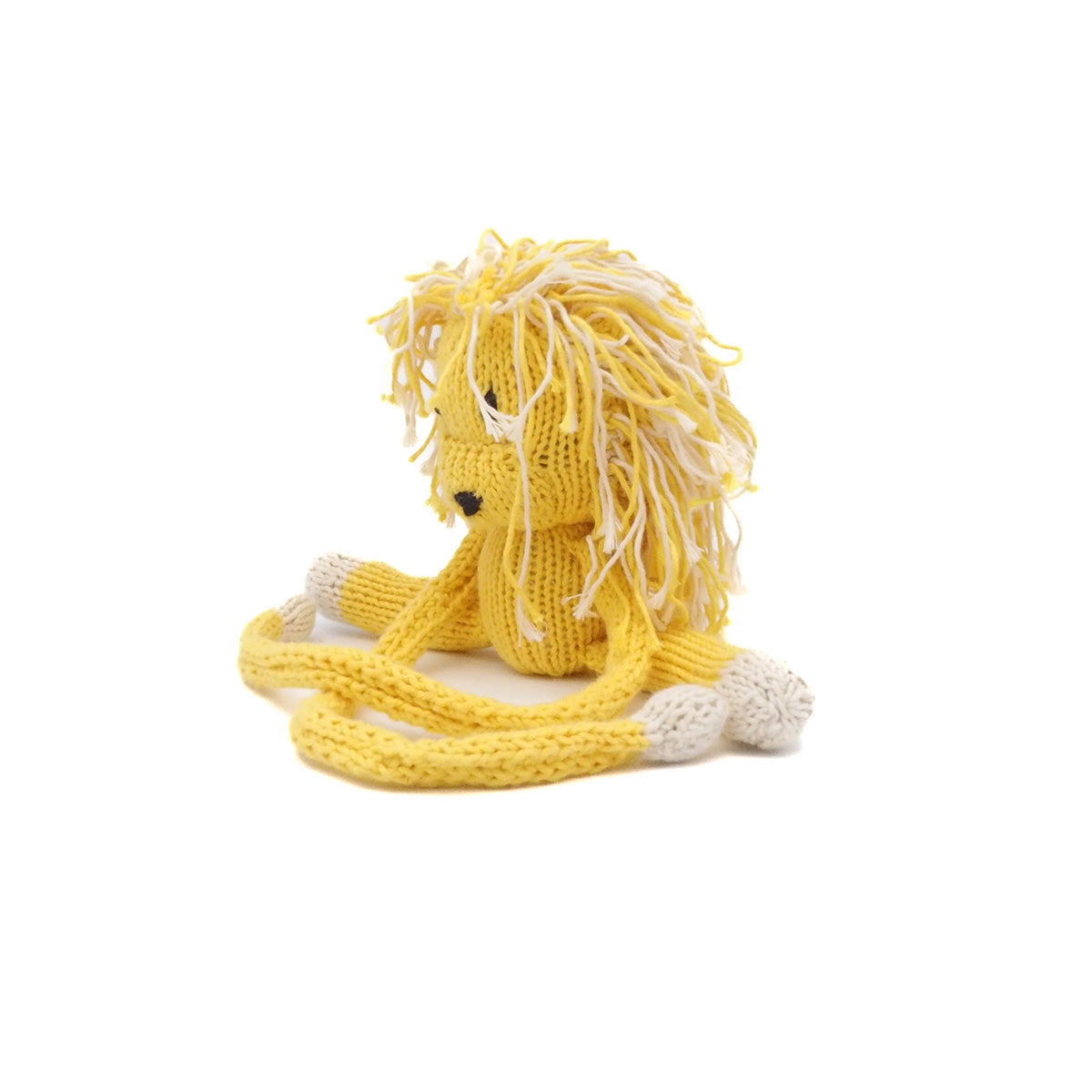 Löwe zum Anbinden Bio-Baumwolle Kuscheltier Yellow Yellow-White