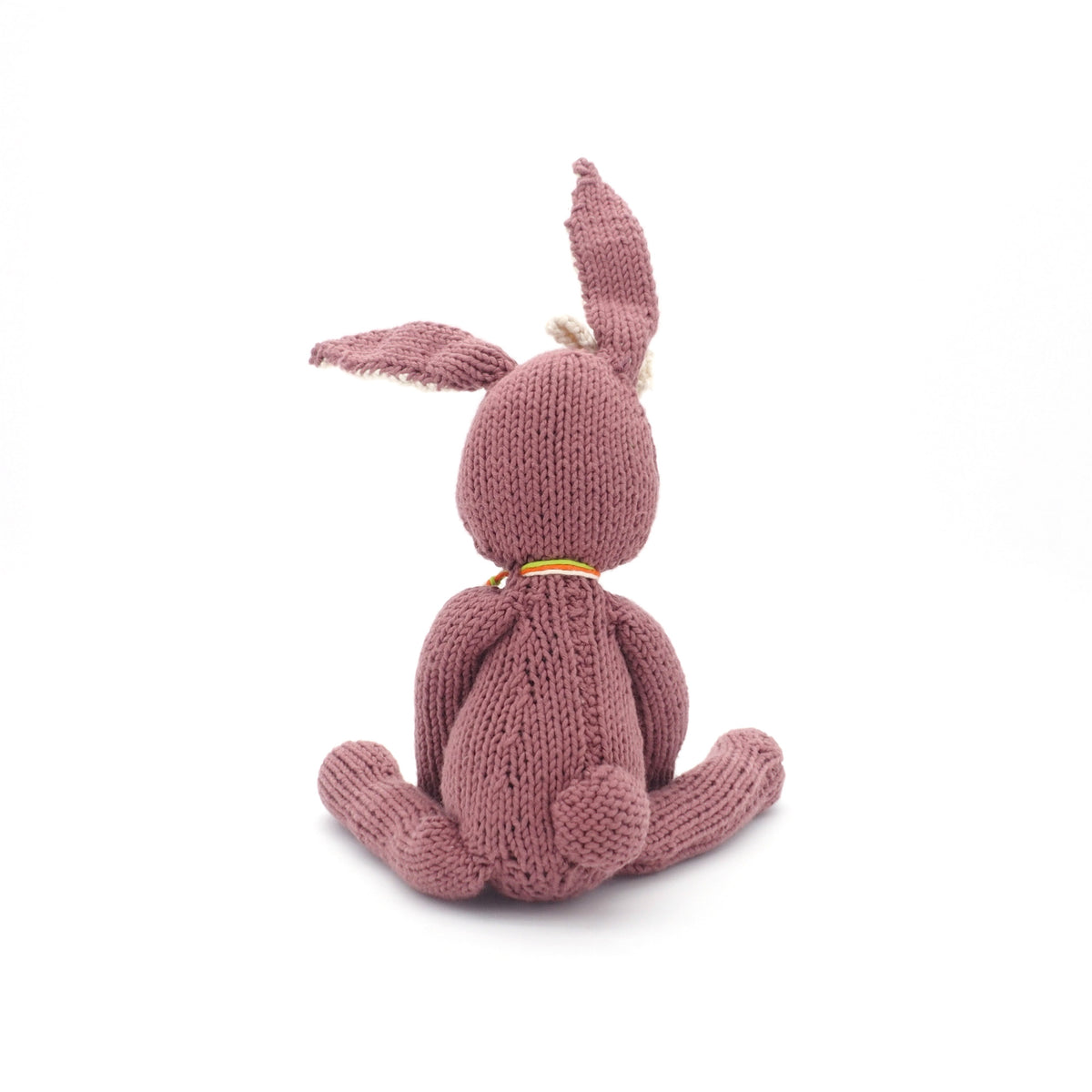 Hase Bio Baumwolle Kuscheltier Brown Ditsy handgestrickt