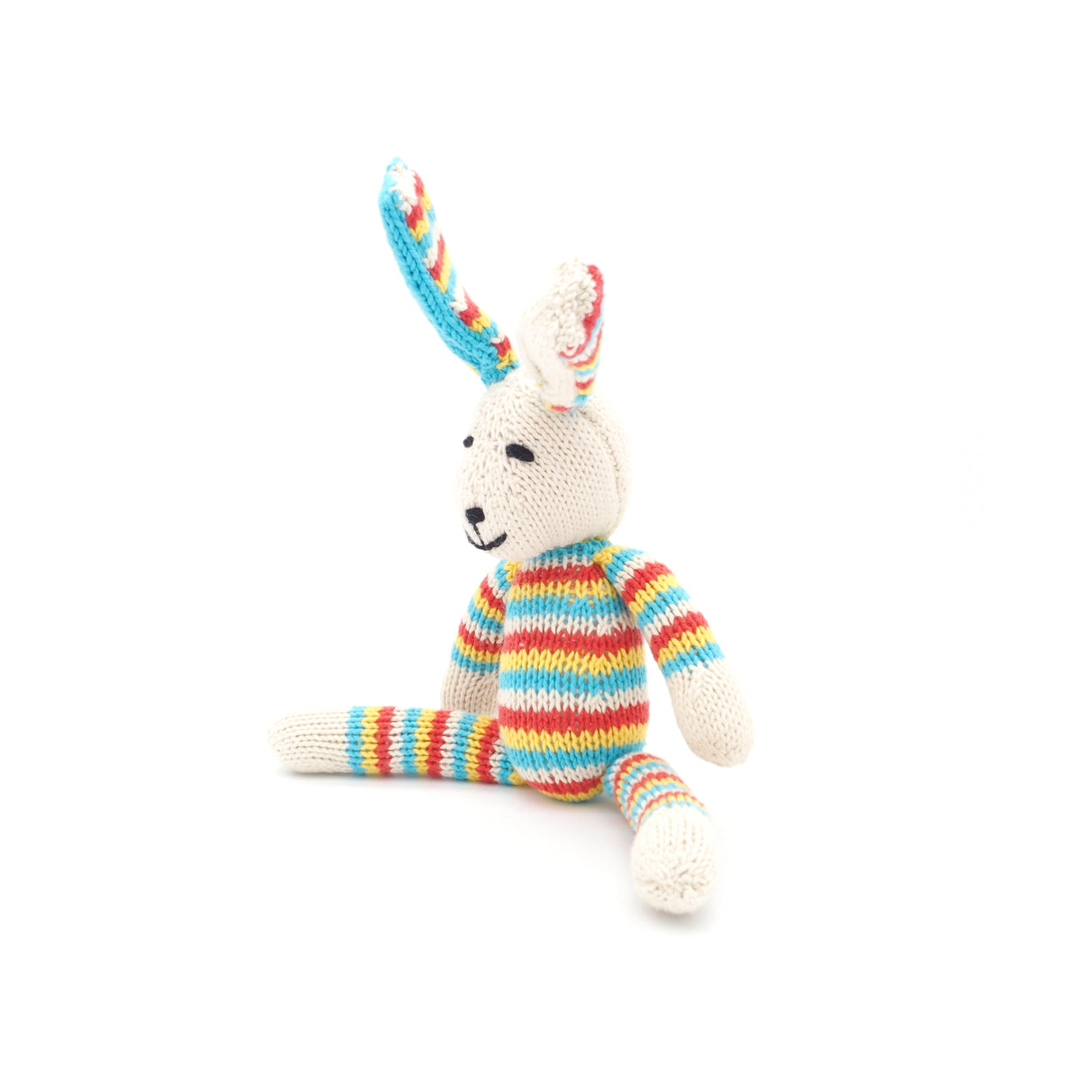 Hase Bio-Baumwolle Kuscheltier Cream Rainbow