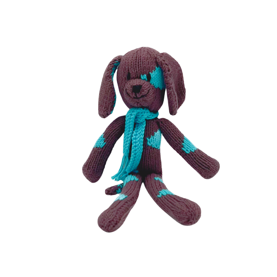 Hund Bio-Baumwolle Kuscheltier Brown Turquise