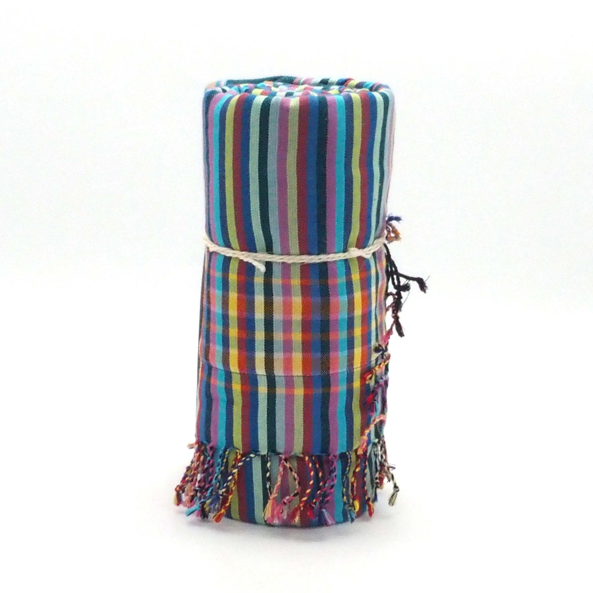 Kikoi Handtuch Baumwolle Blue Multi Summerstripe Turquise Frottee