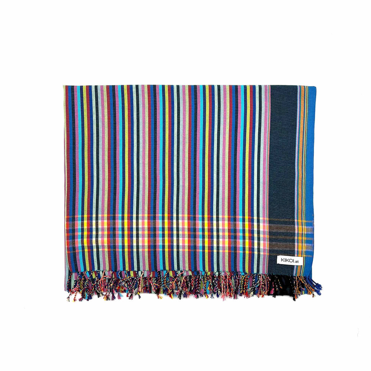 Kikoi Tuch Baumwolle Blue Multi Summerstripe