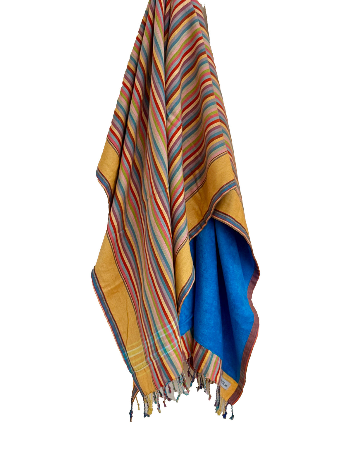 Kikoi Handtuch Baumwolle Yellow Summerstripe Turquise Frottee