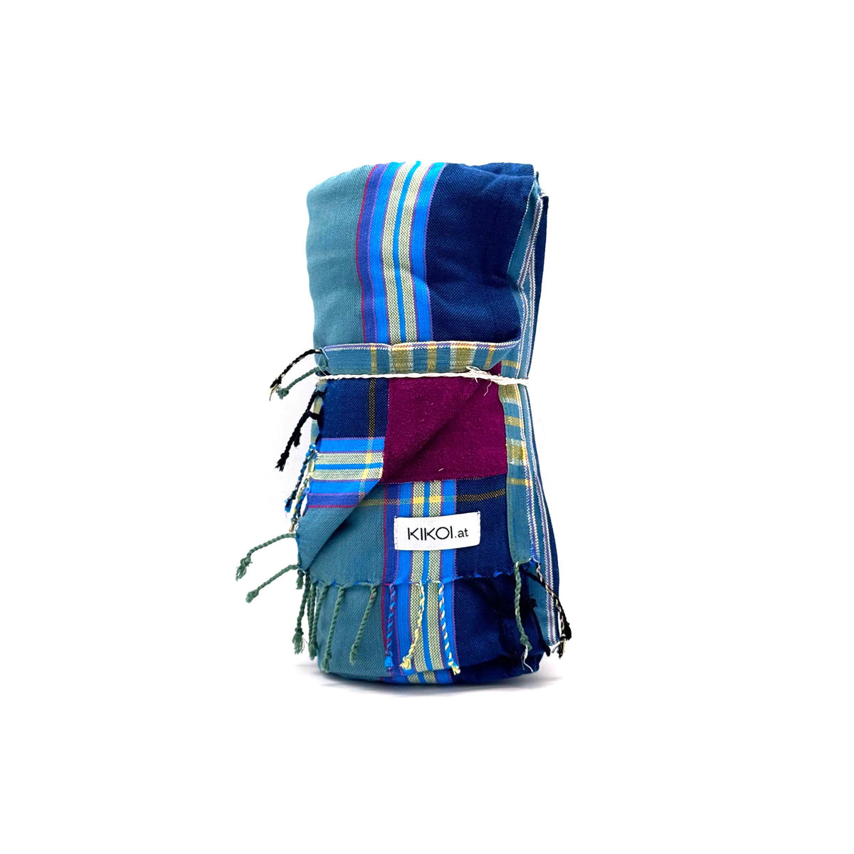 Kikoi Handtuch Baumwolle Grey Blue Uni Purple Frottee