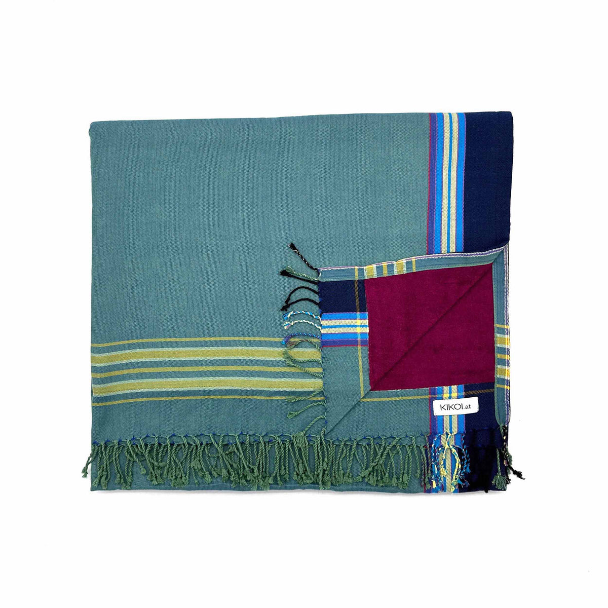 Kikoi Handtuch Baumwolle Grey Blue Uni Purple Frottee