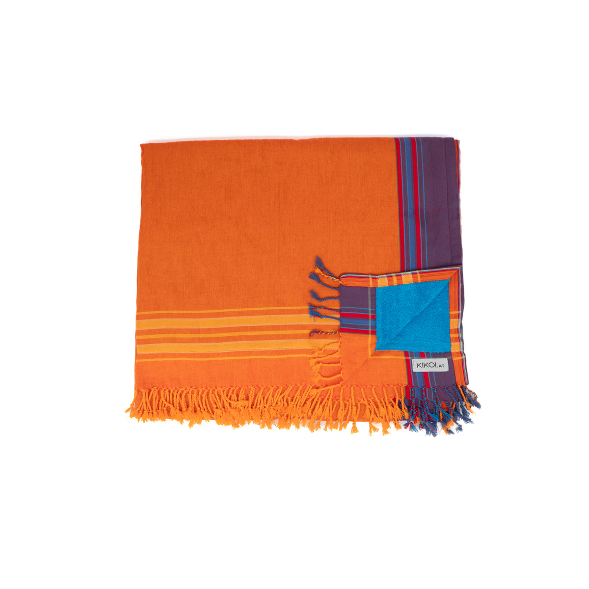 Kikoi Handtuch Baumwolle Orange-Lilac Turquise Frottee