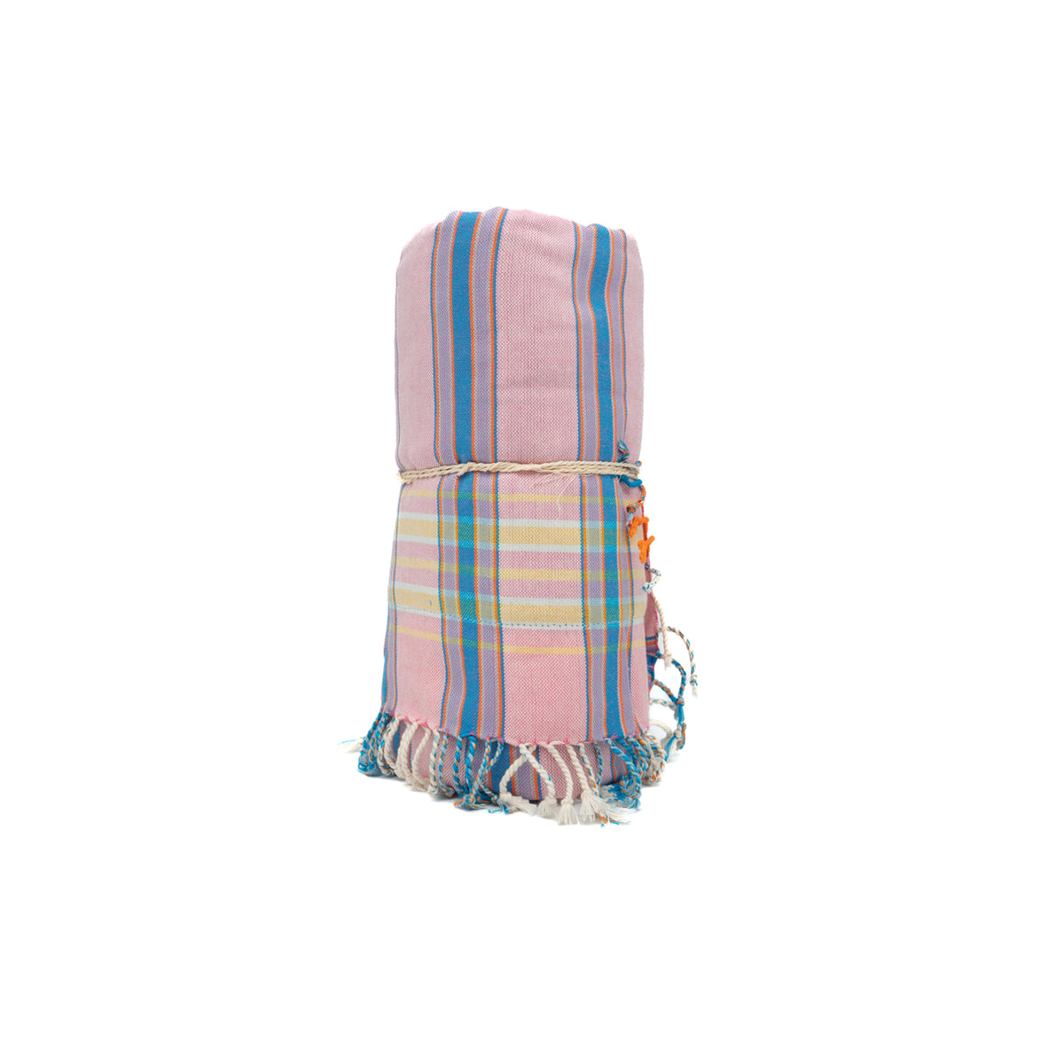 Kikoi Handtuch Baumwolle New Widestripe Pink-Orange Turquise Frottee