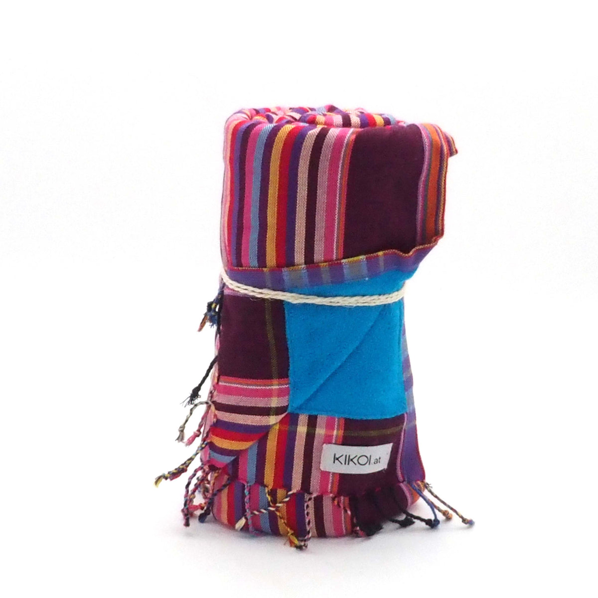 Kikoi Handtuch Baumwolle Red Multi Summerstripe Turquise Frottee