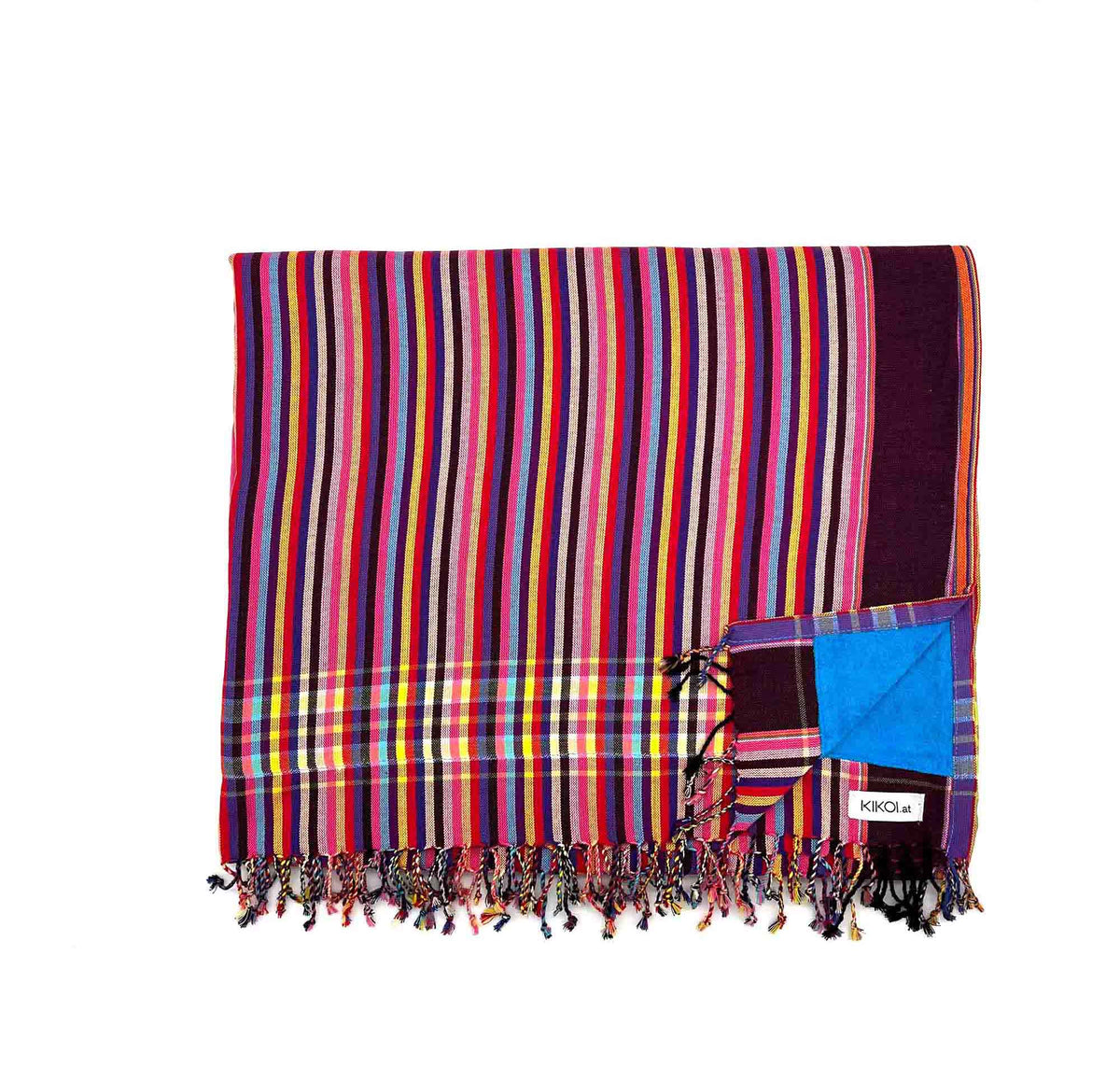 Kikoi Handtuch Baumwolle Red Multi Summerstripe Turquise Frottee