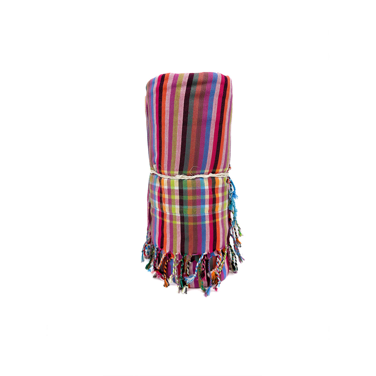 Kikoi Handtuch Baumwolle Red Turquise Autumnstripe Turquise Frottee