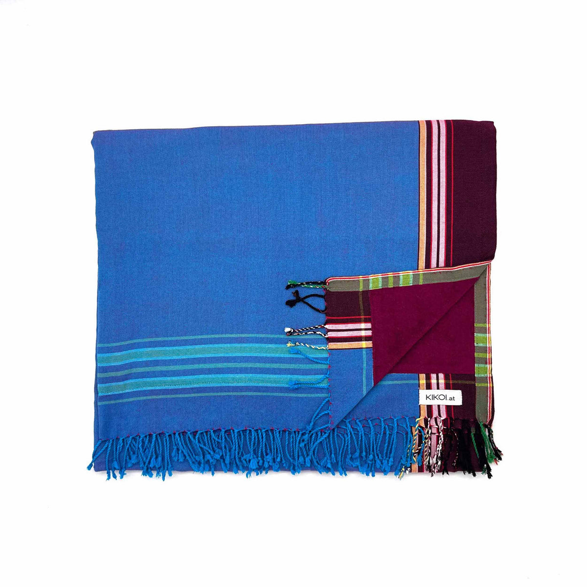 Kikoi Handtuch Baumwolle Turquise Dark Pink Uni Purple Frottee