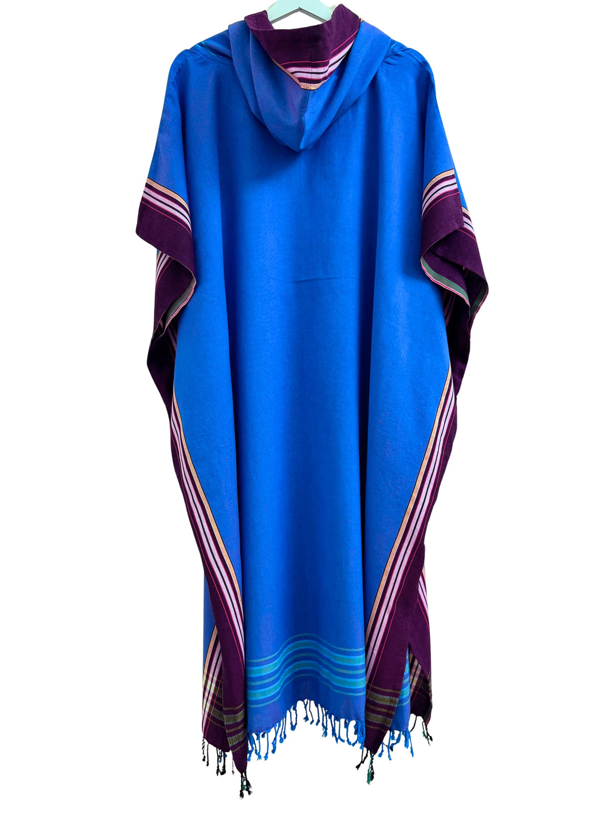 Kikoi Poncho Baumwolle Kapuze Turquise Dark Pink Uni