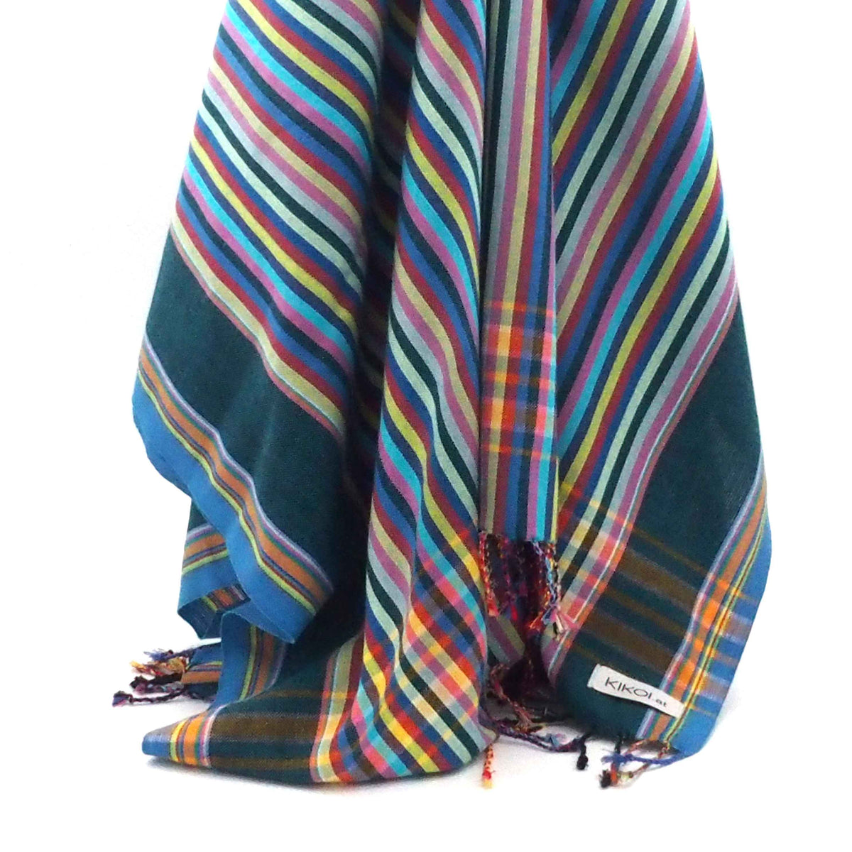 Kikoi Tuch Baumwolle Blue Multi Summerstripe