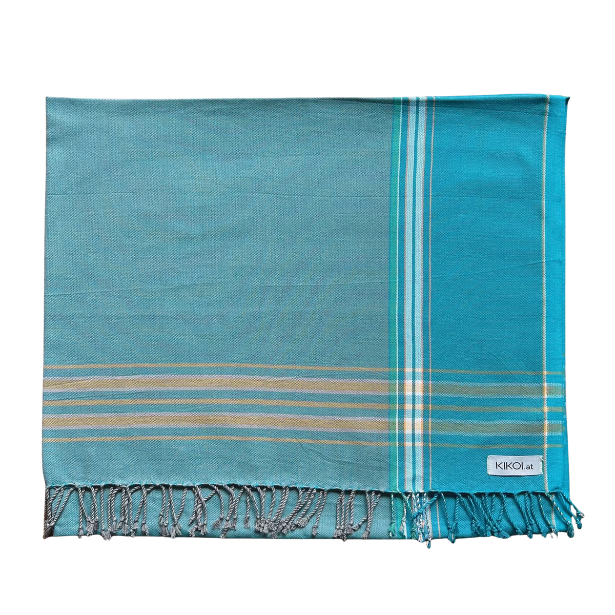 Kikoi Tuch Baumwolle Grey Blue Uni