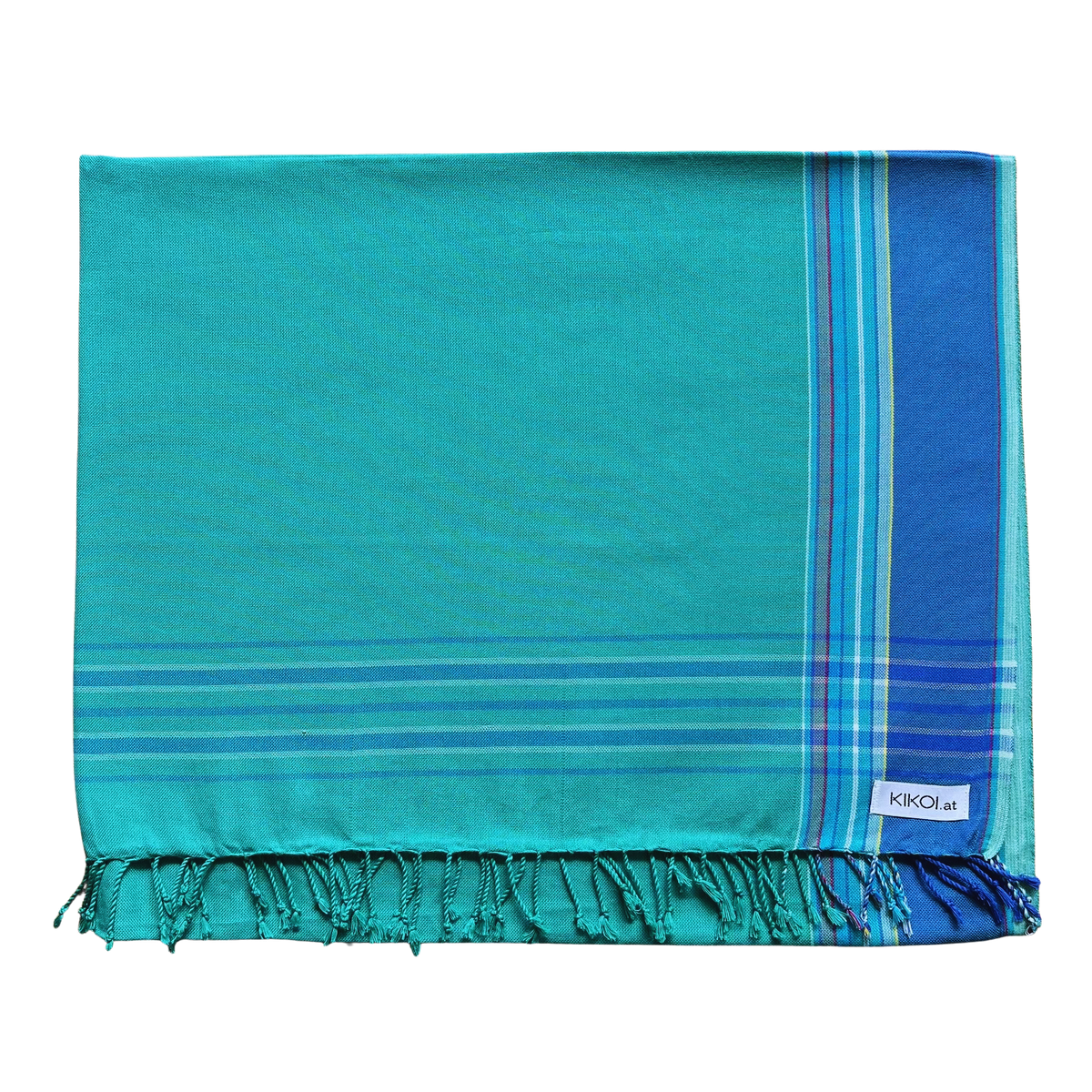 Kikoi Tuch Baumwolle Green Blue Uni