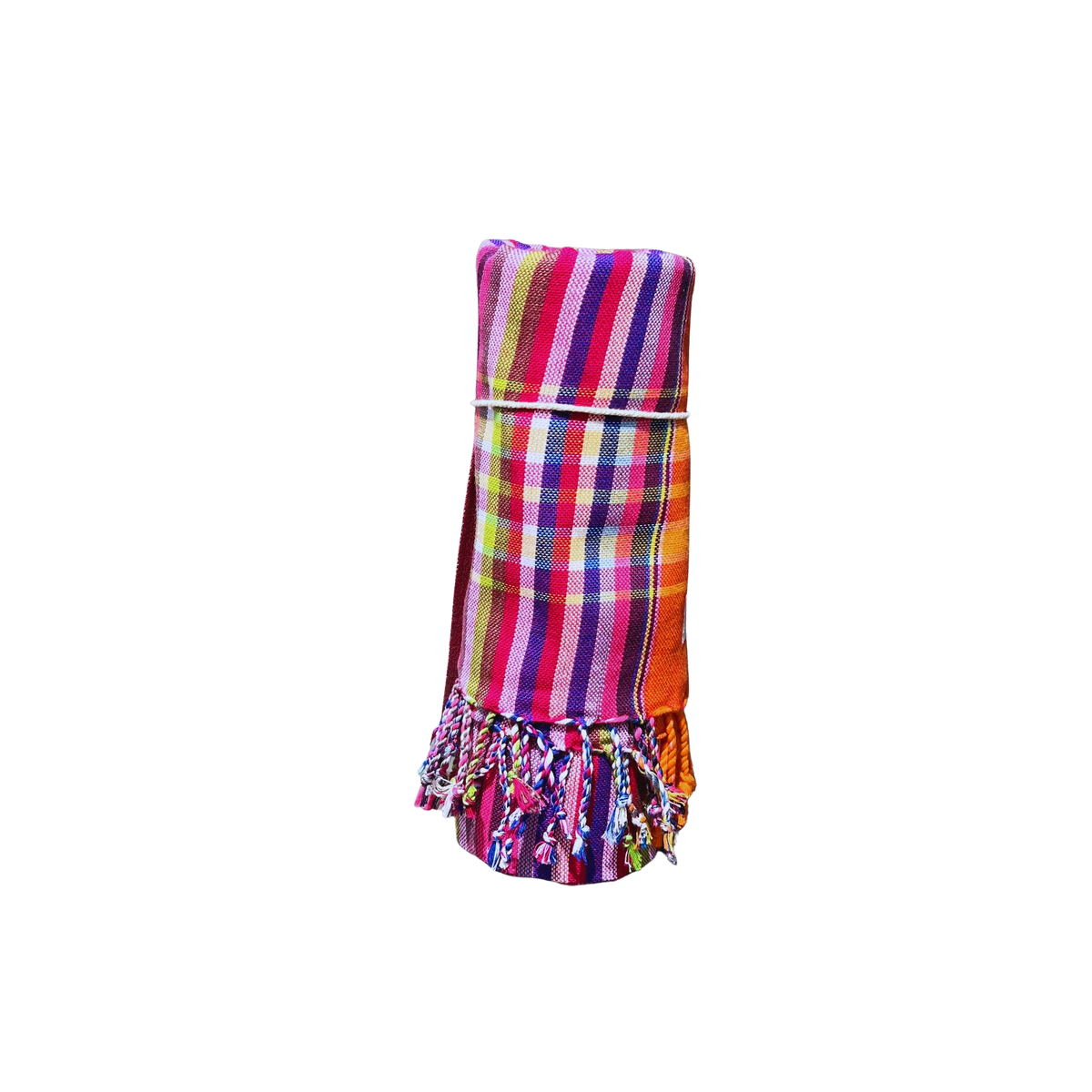 Kikoi Tuch Baumwolle Orange Red Multistripe