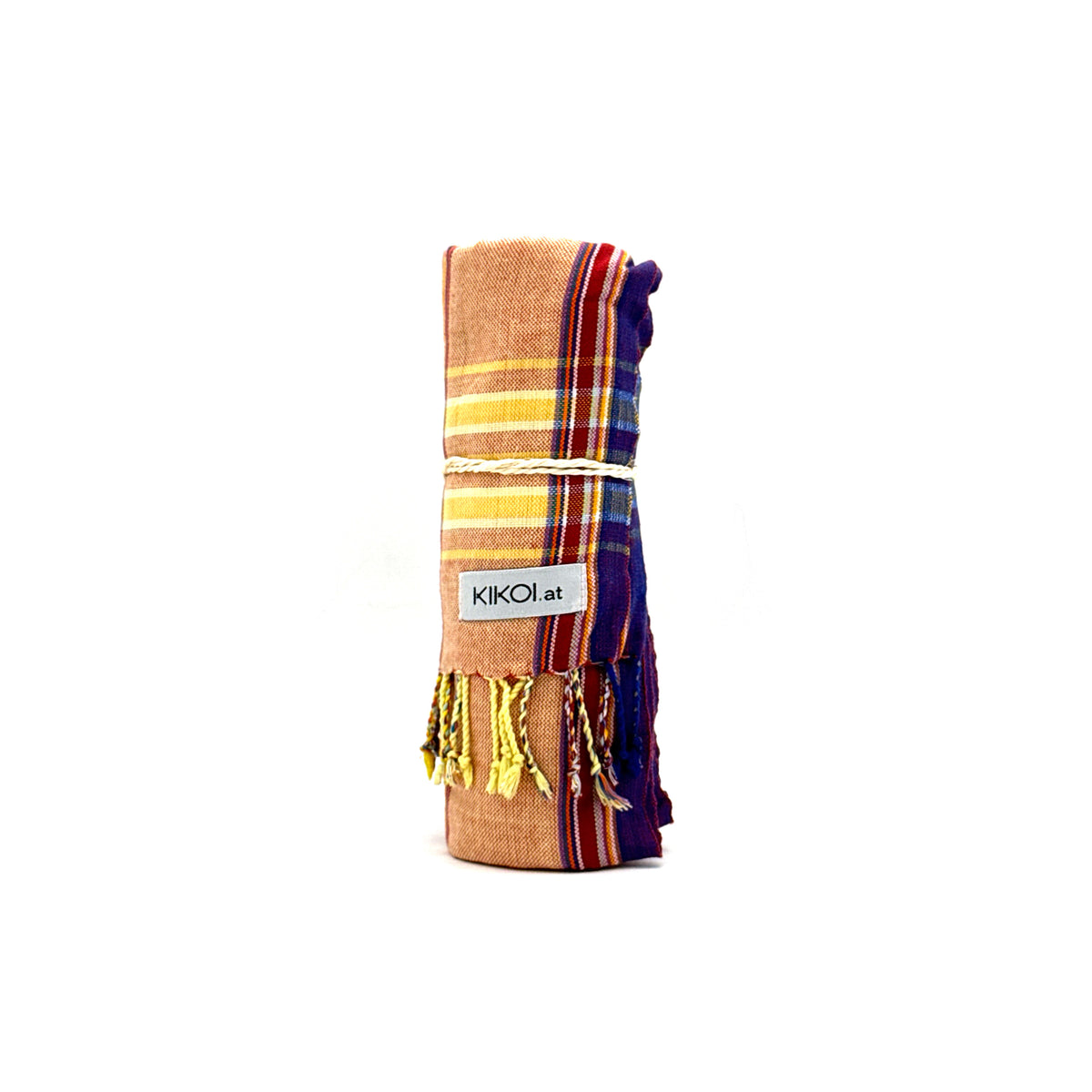 Kikoi Tuch Baumwolle Peach Multistripe