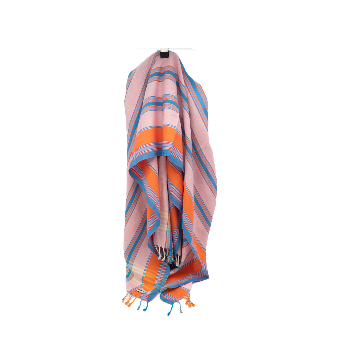 Kikoi Tuch Bauwolle New Widestripe Pink Orange