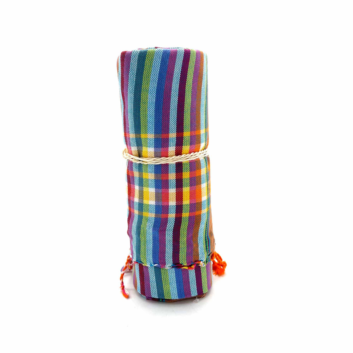 Kikoi Tuch Bauwolle Turquiseorange Springstripe
