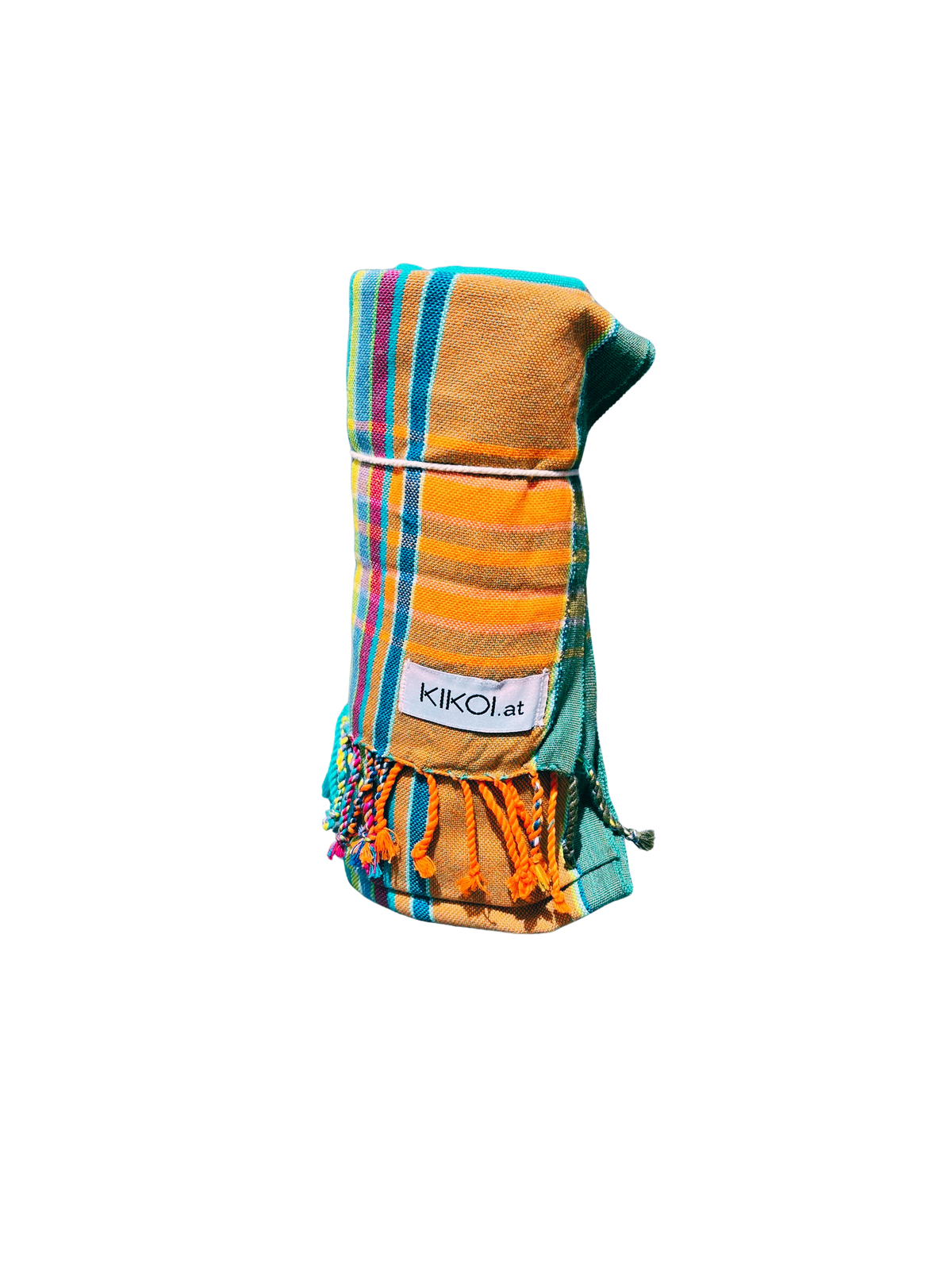 Kikoi Tuch Baumwolle Turquise Orange Uni