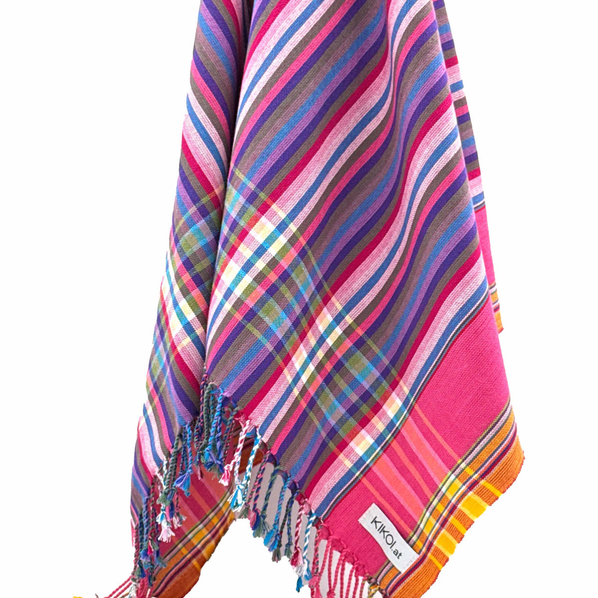 Kikoi Tuch Baumwolle Pink Multistripe