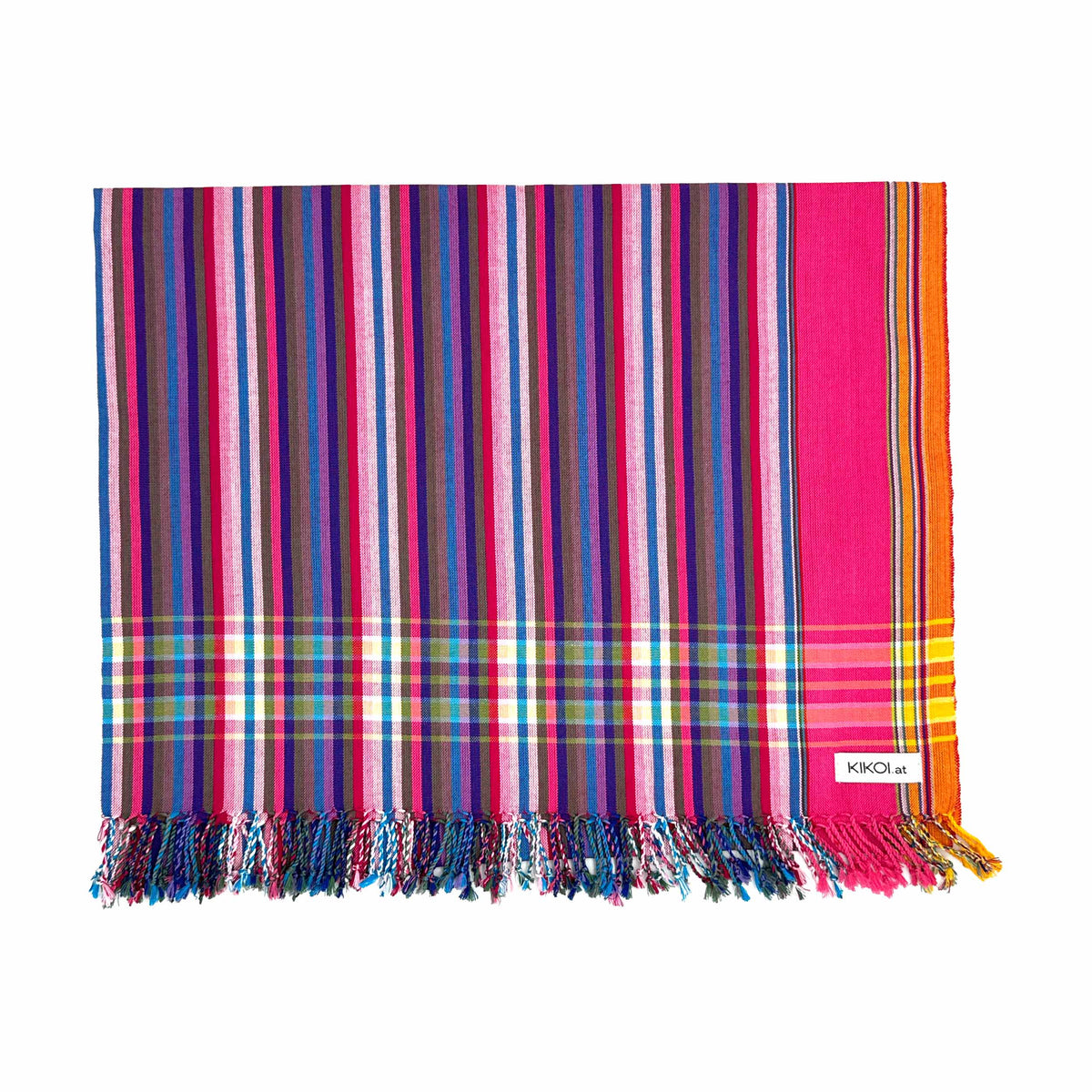 Kikoi Tuch Baumwolle Pink Multistripe