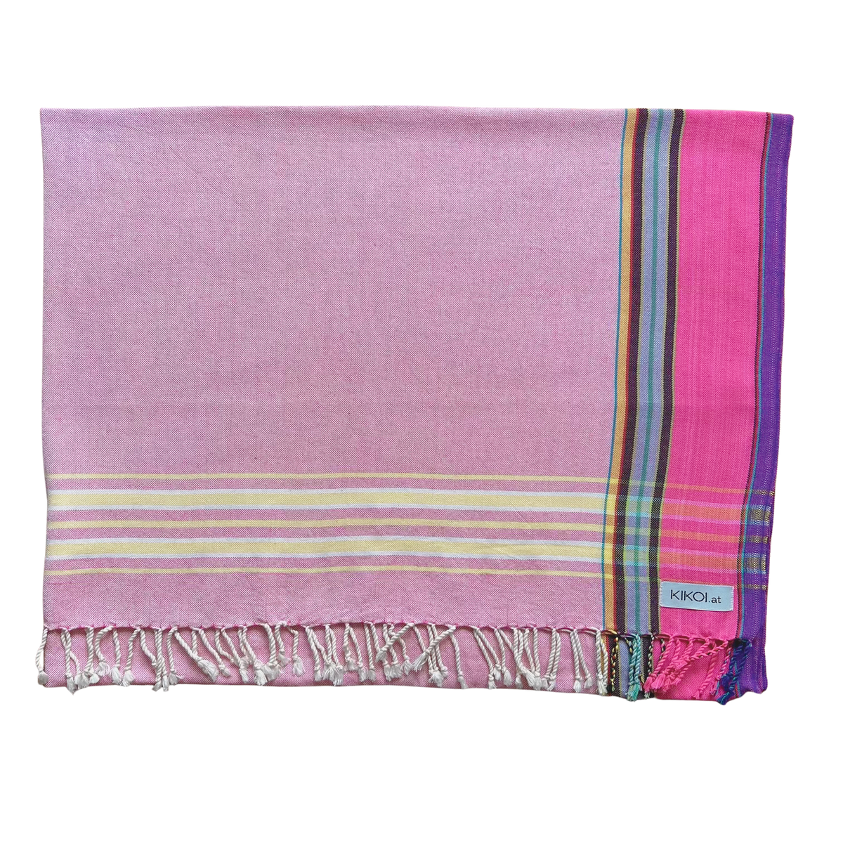 Kikoi Tuch Baumwolle White Pink Uni