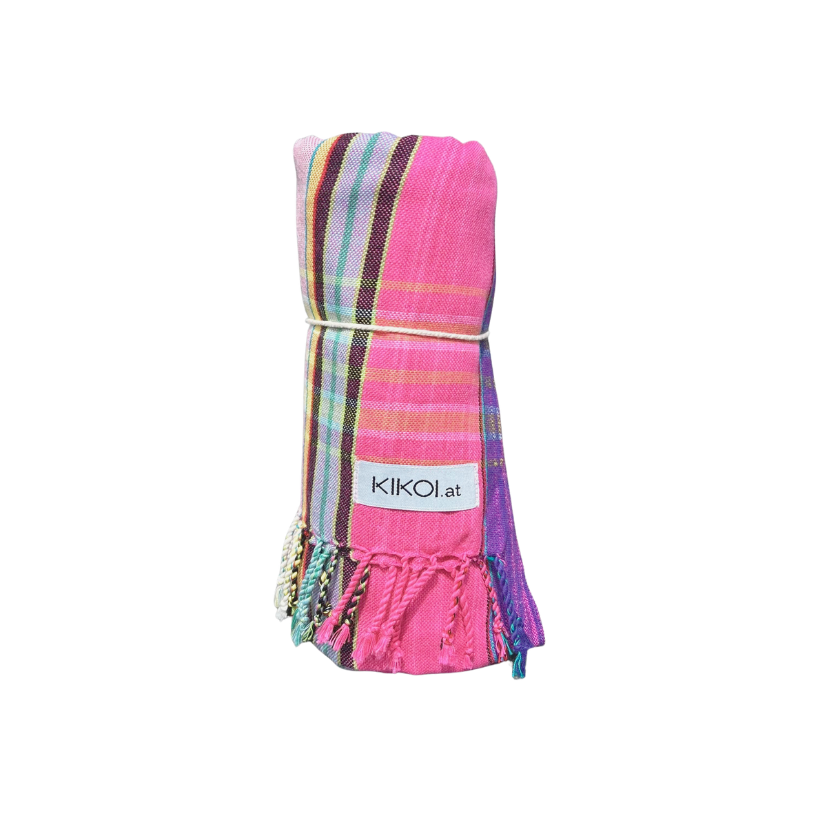 Kikoi Tuch Baumwolle White Pink Uni