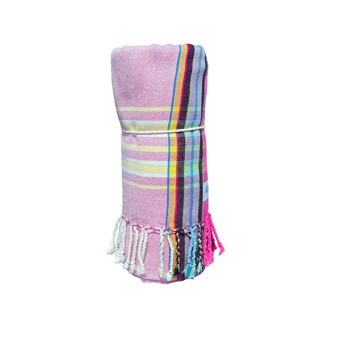 Kikoi Tuch Baumwolle White Pink Uni