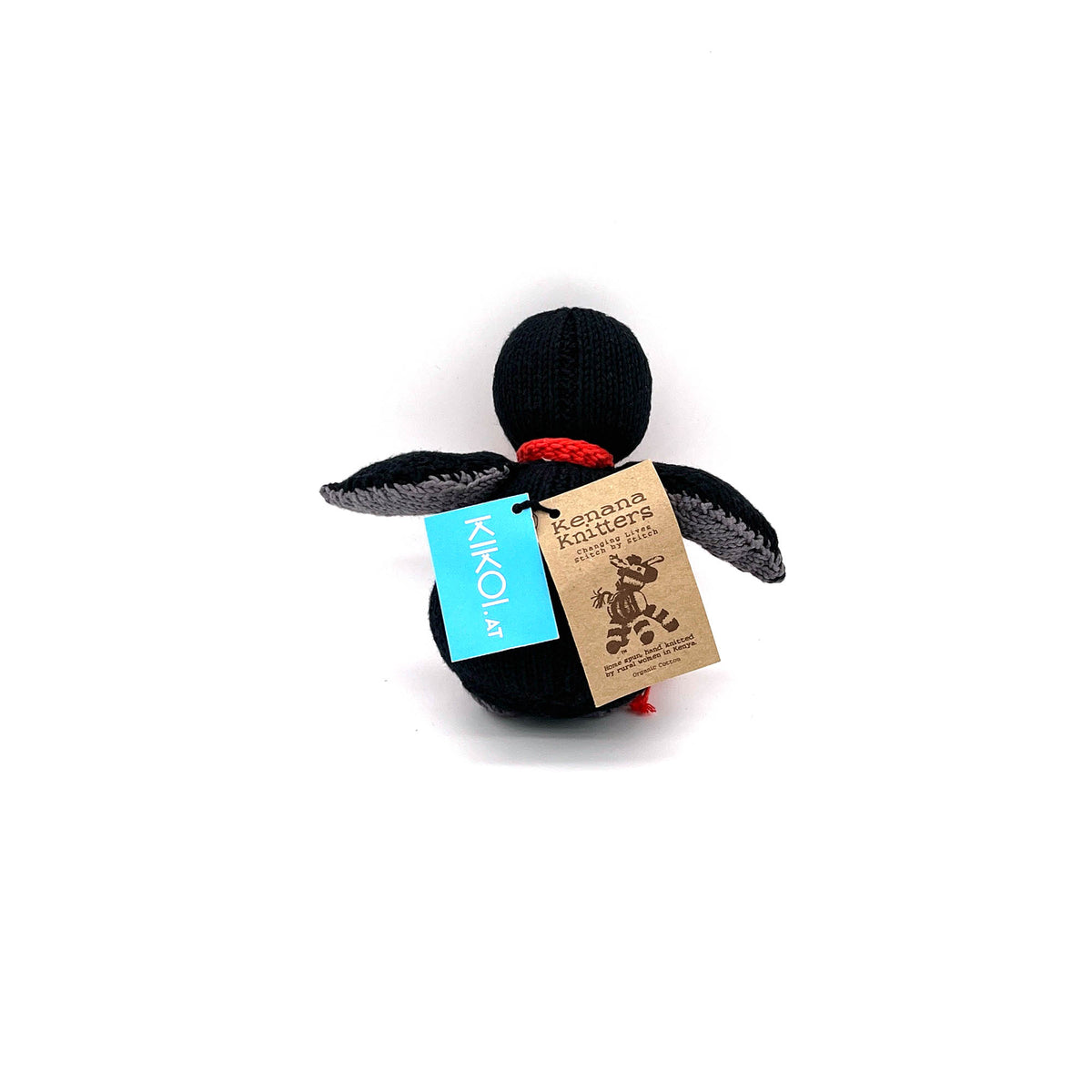 Pinguin Bio-Baumwolle Small Black Cream Kuscheltier Bundu