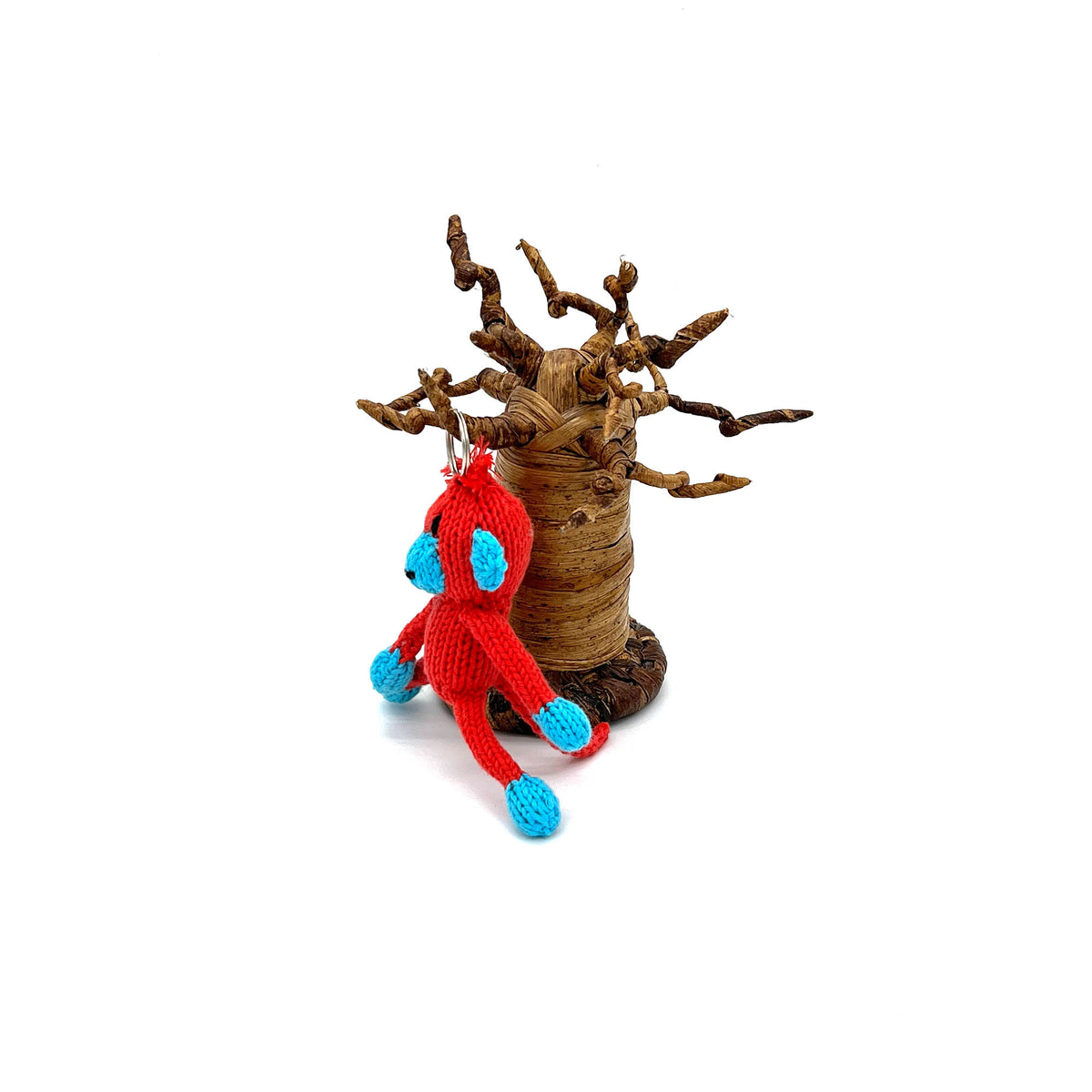Affe Bio-Baumwolle Schlüsselanhänger Red Turquise