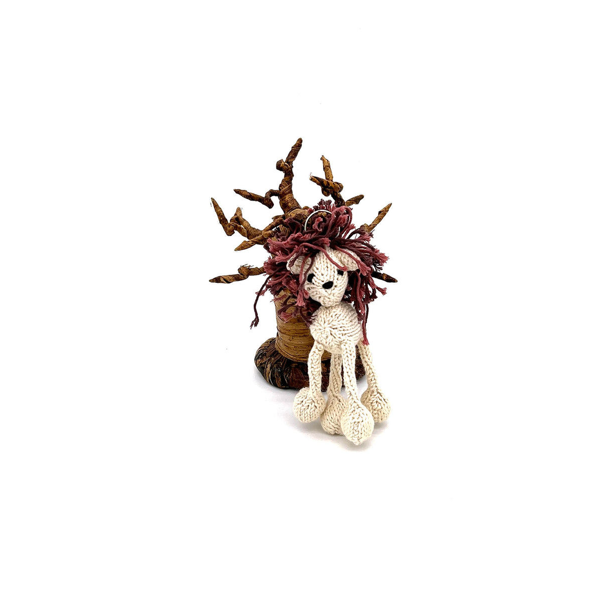 Löwe Bio-Baumwolle Schlüsselanhänger Cream Brown