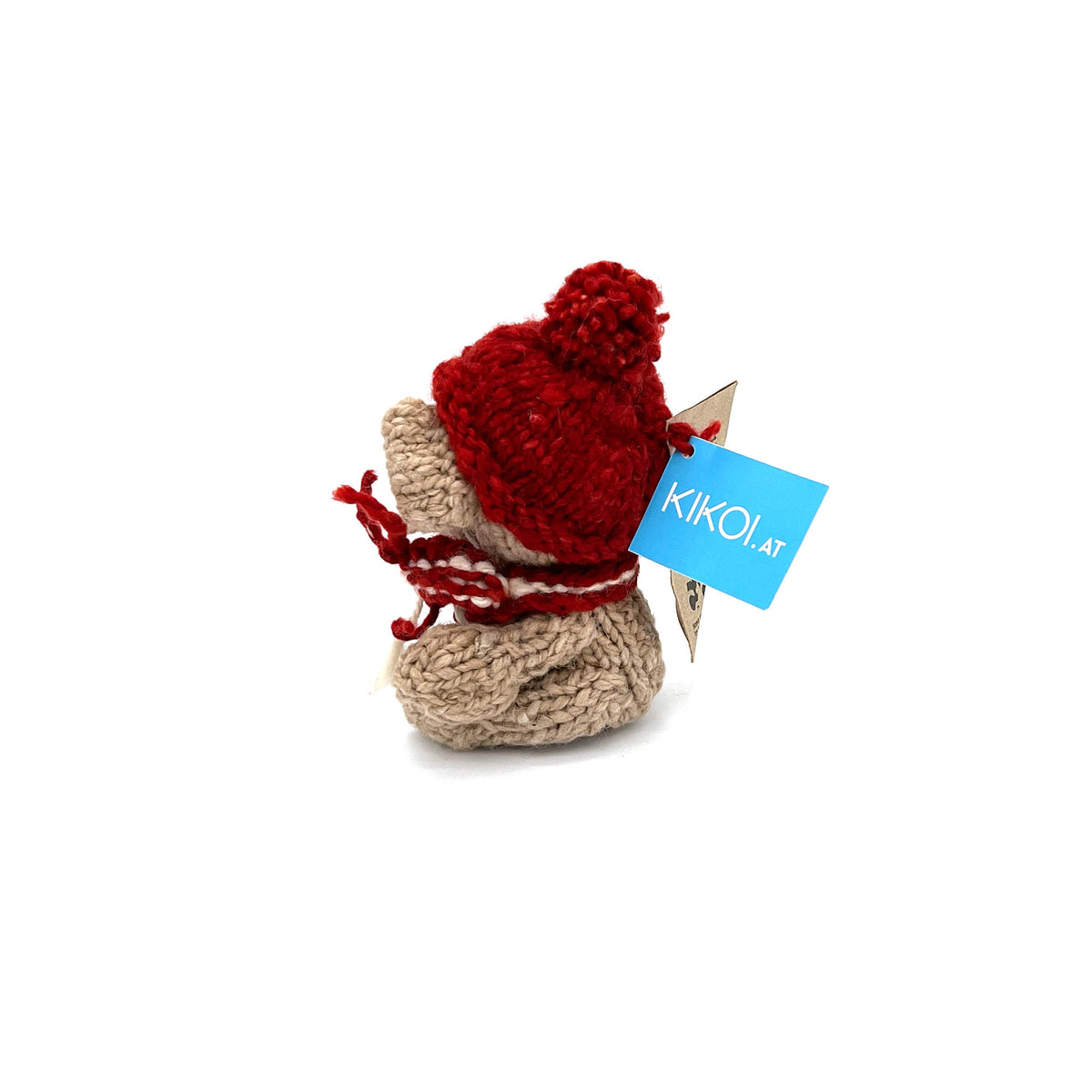 Bär mit Hut Wolle Small Kuscheltier Beige Rascal