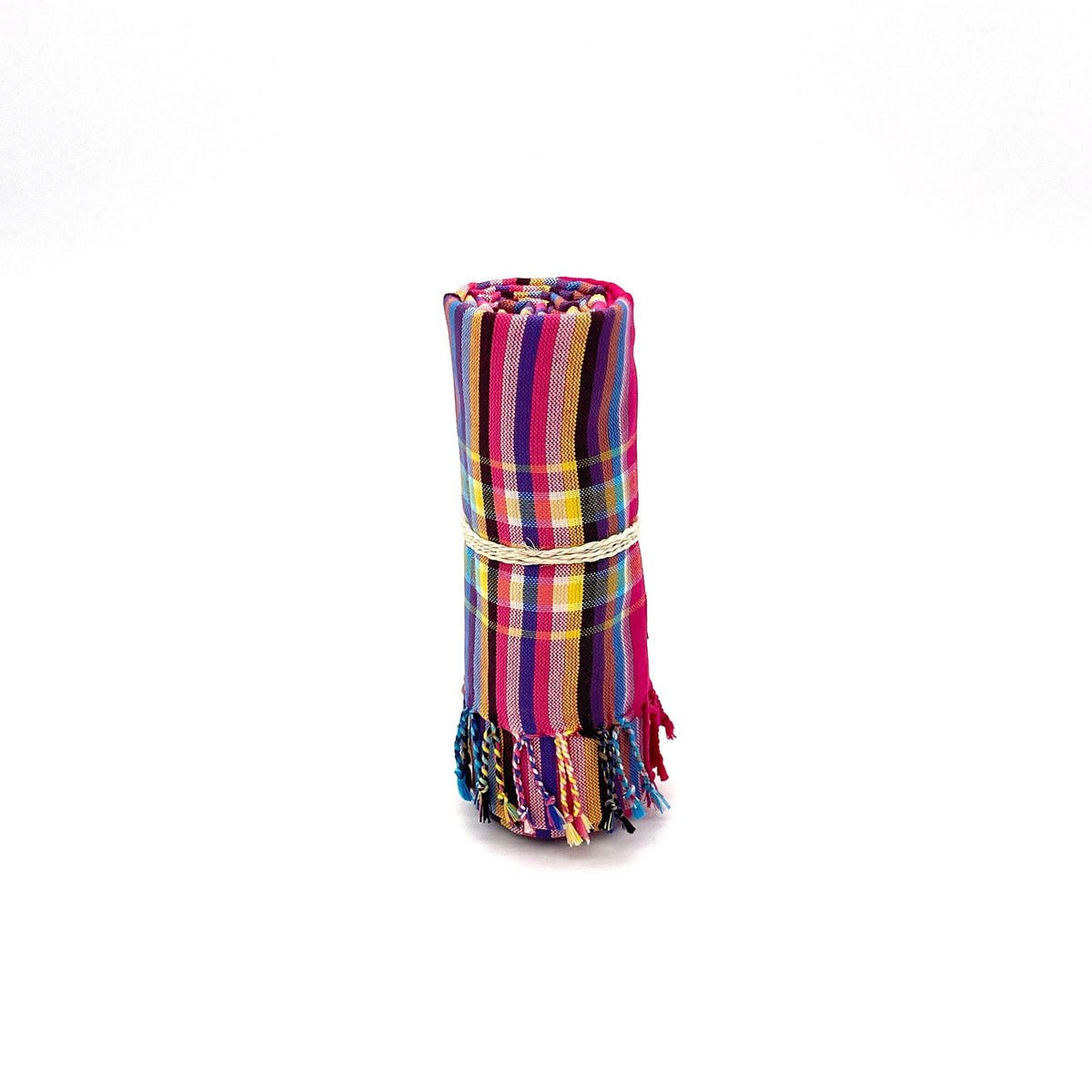 Kikoi Tuch Bauwolle Dark Pink Springstripe