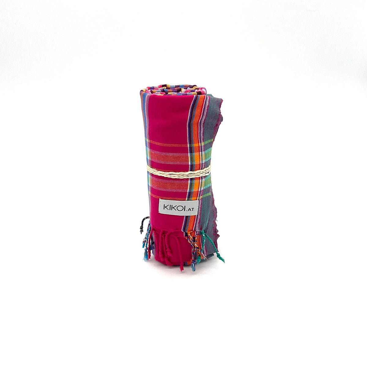 Kikoi Tuch Bauwolle Dark Pink Springstripe