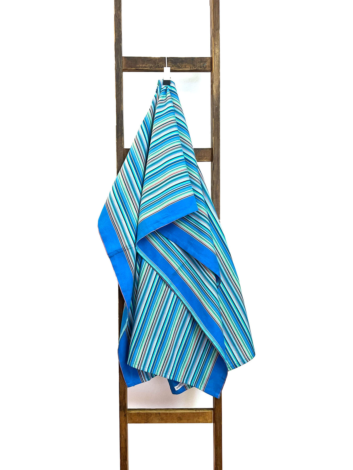 Extra Lang! Kikoi Tuch Baumwolle Long Blue Smallstripe